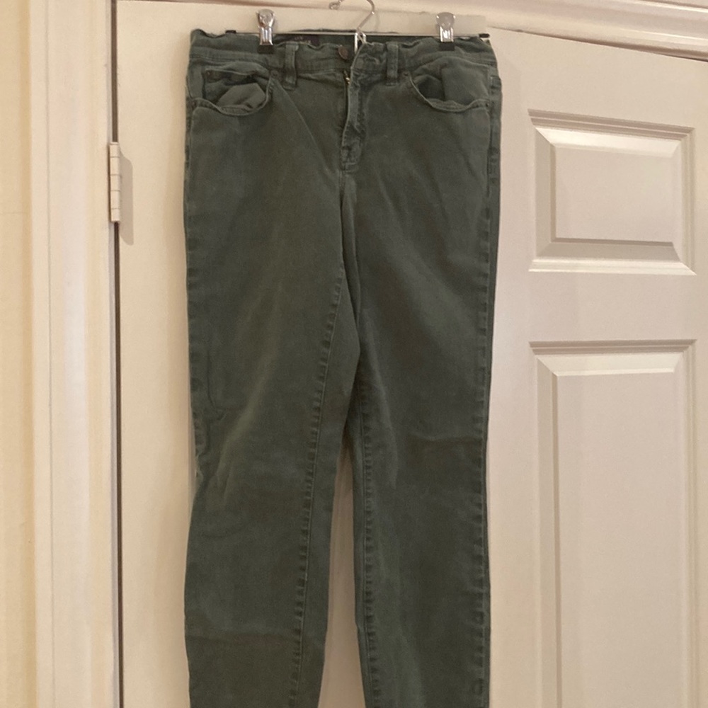 J Crew green toothpick jeans size 29